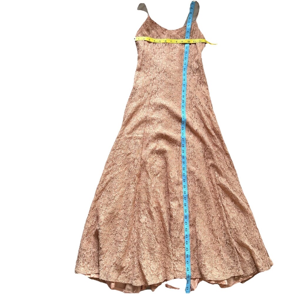 Le Château Lace Maxi Dress M‎ Dusty Rose Blush Open Back Formal Gown Bridesmaid - Picture 7 of 7